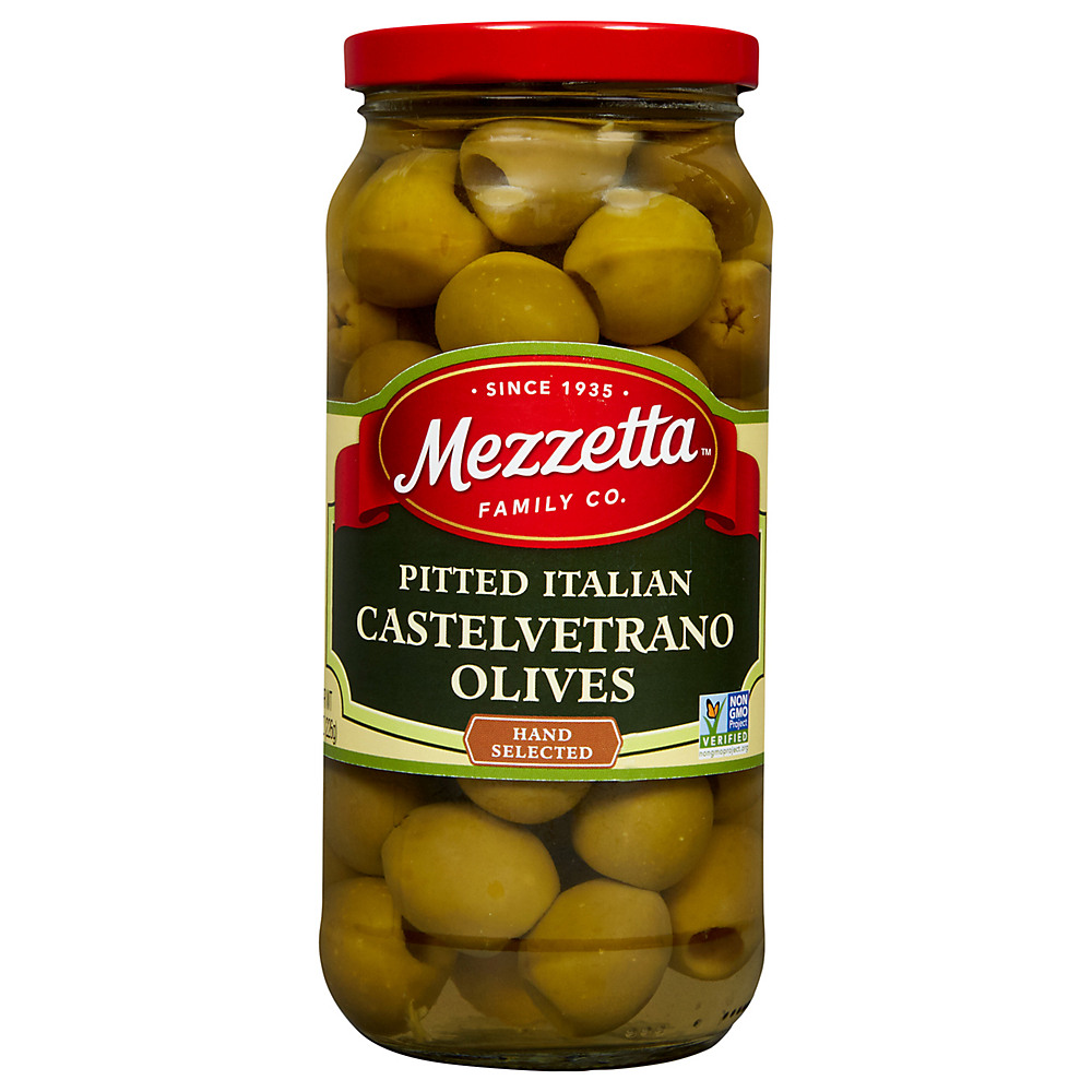 Calories in Mezzetta Pitted Castelvetrano Italian Olives, 8 oz