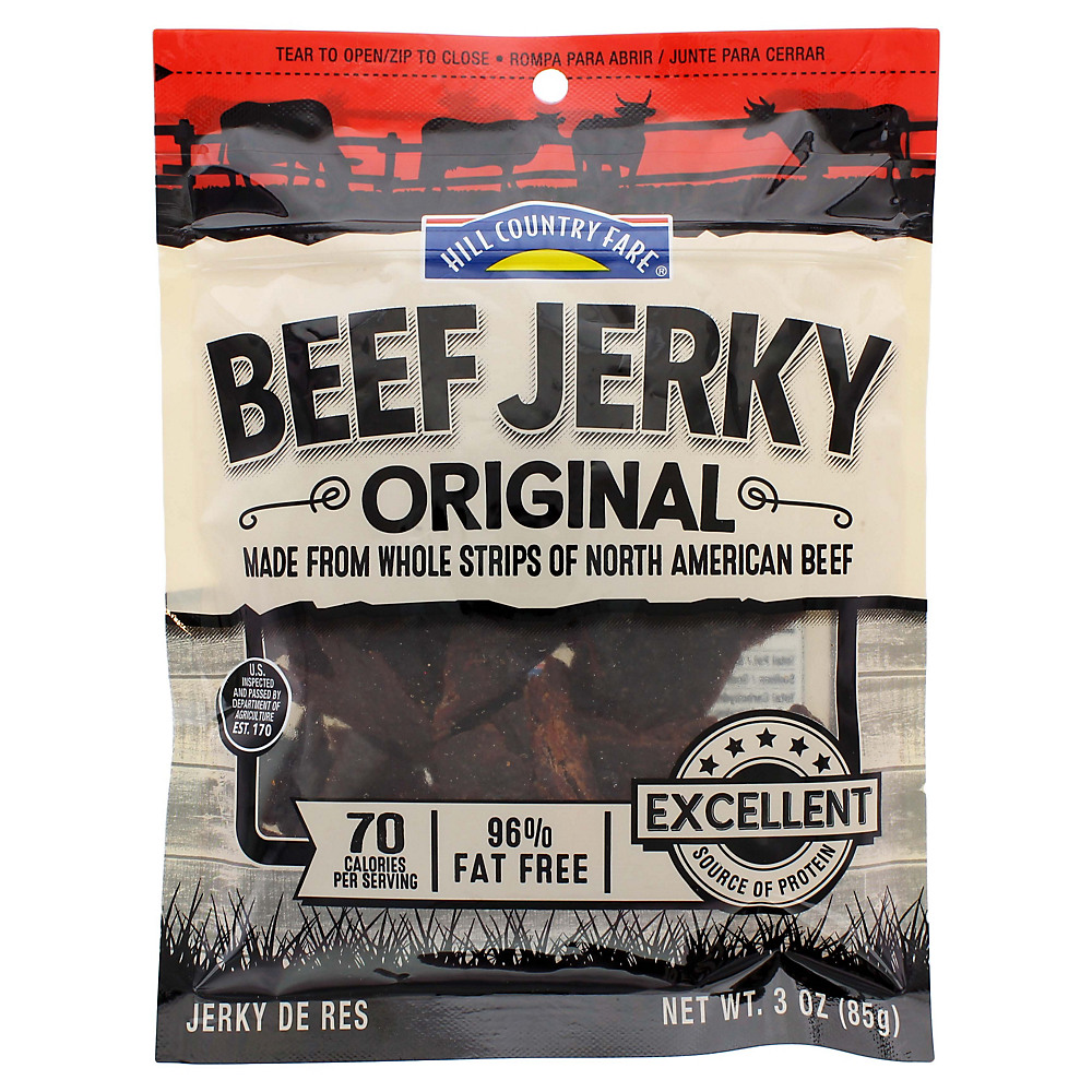 Calories in Hill Country Fare Original Beef Jerky, 3 oz