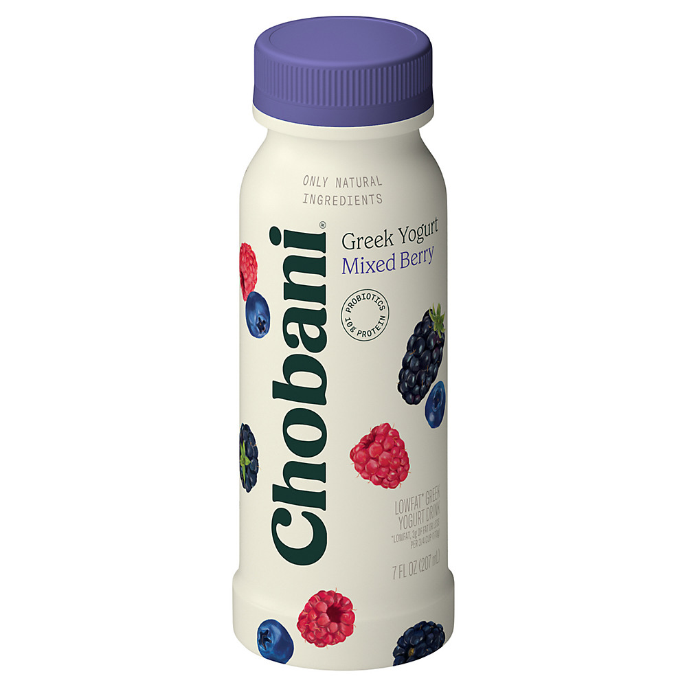 Calories in Chobani Low-Fat Mixed Berry Greek Yogurt Drink, 7 oz