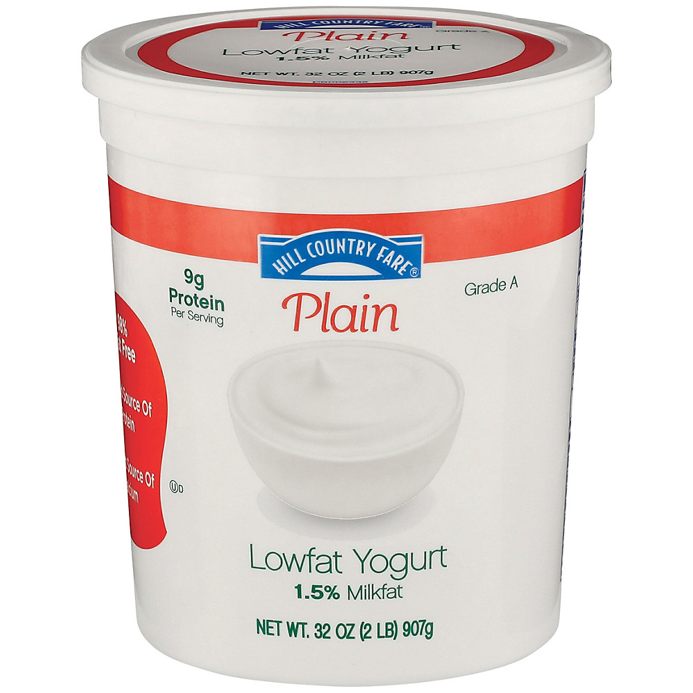 Calories in Hill Country Fare Low-Fat Plain Yogurt, 32 oz