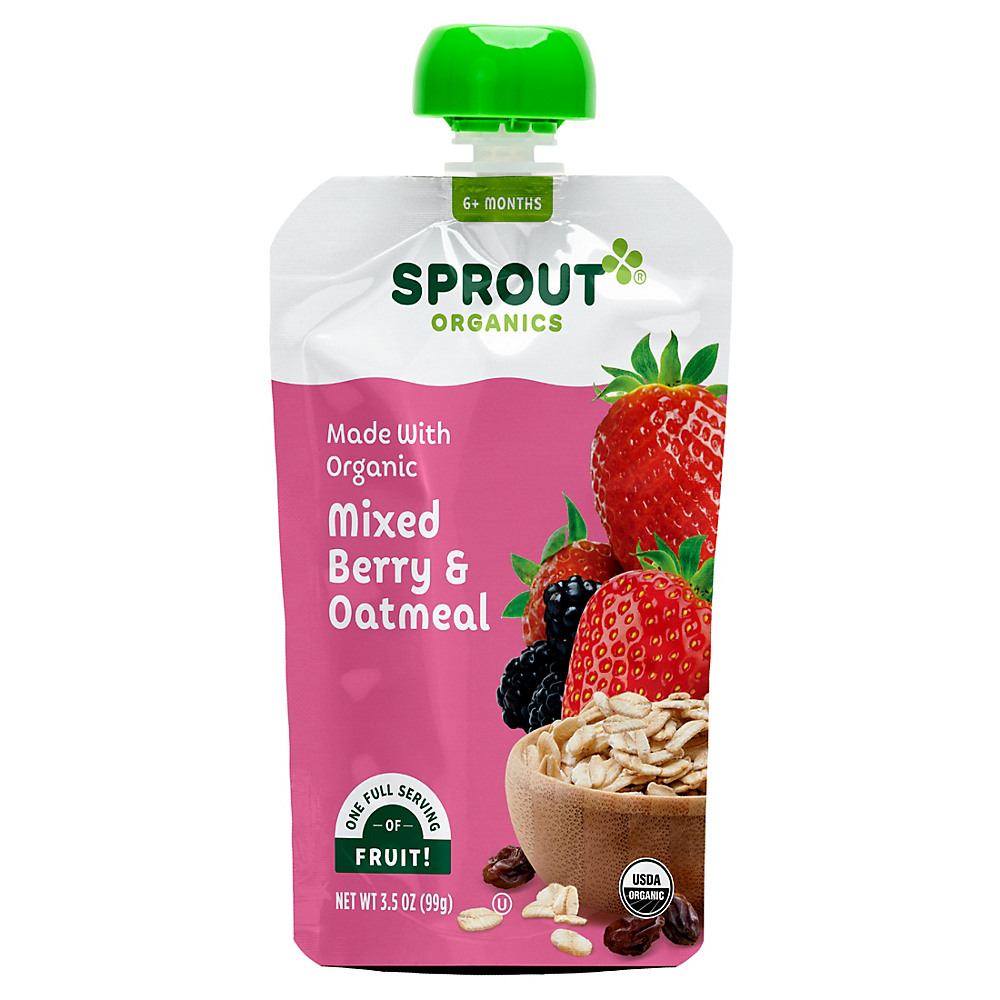 Calories in Sprout Stage 2 Mixed Berry Oatmeal, 3.5 oz