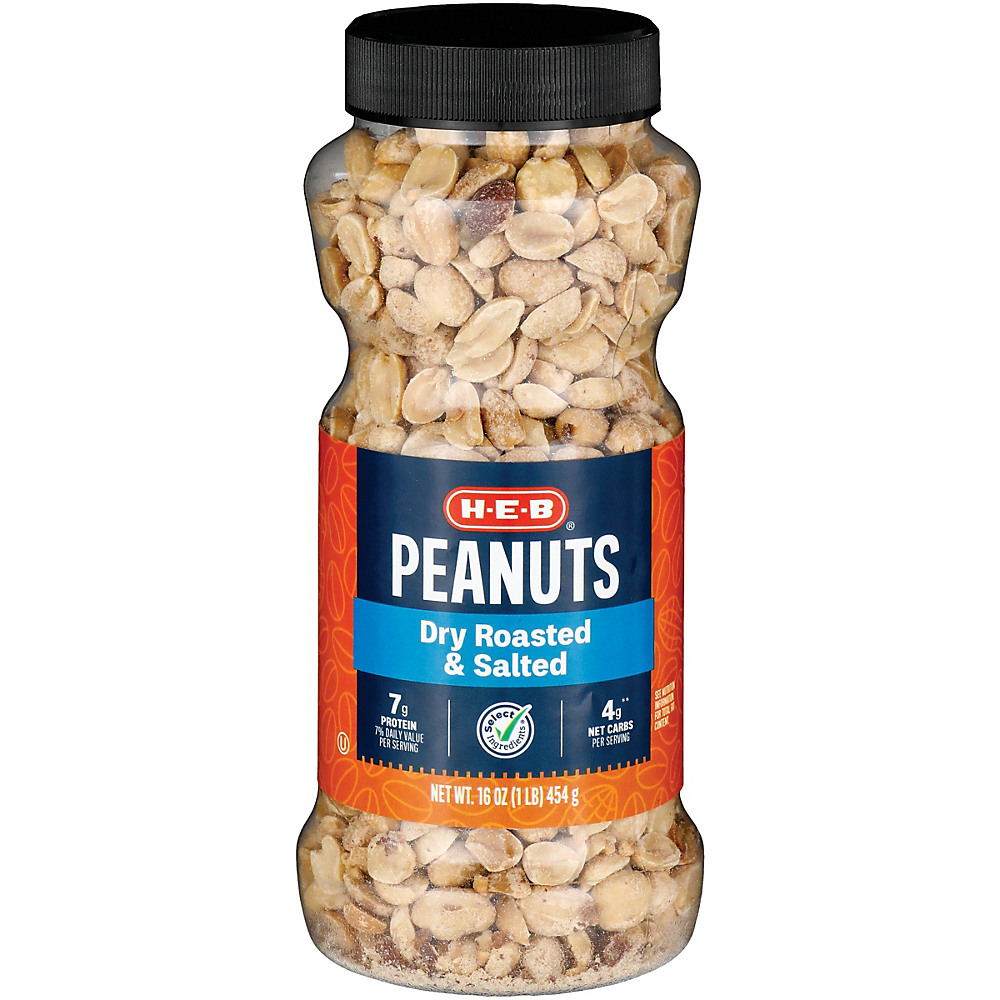 Calories in H-E-B Select Ingredients Dry Roasted & Salted Peanuts, 16 oz
