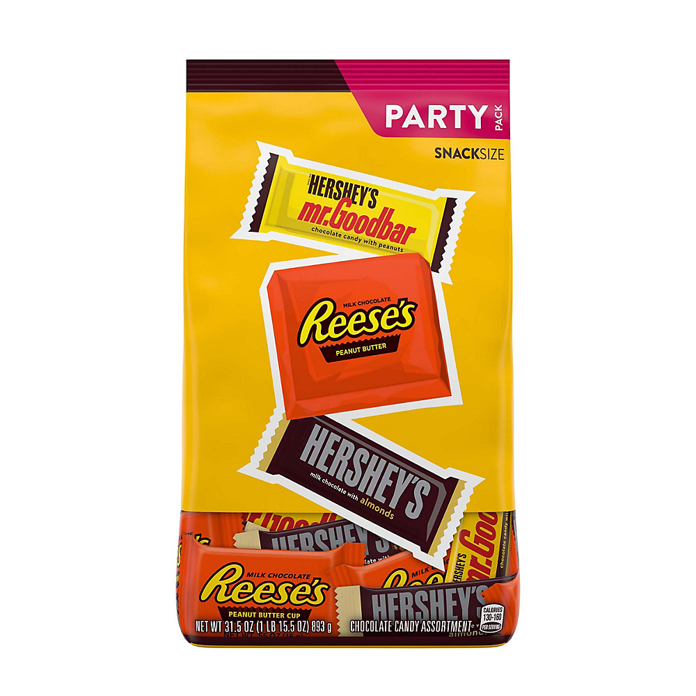 Calories in Hershey's Nut Lovers Snack Size Chocolate Assortment Party Pack, 31.5 oz