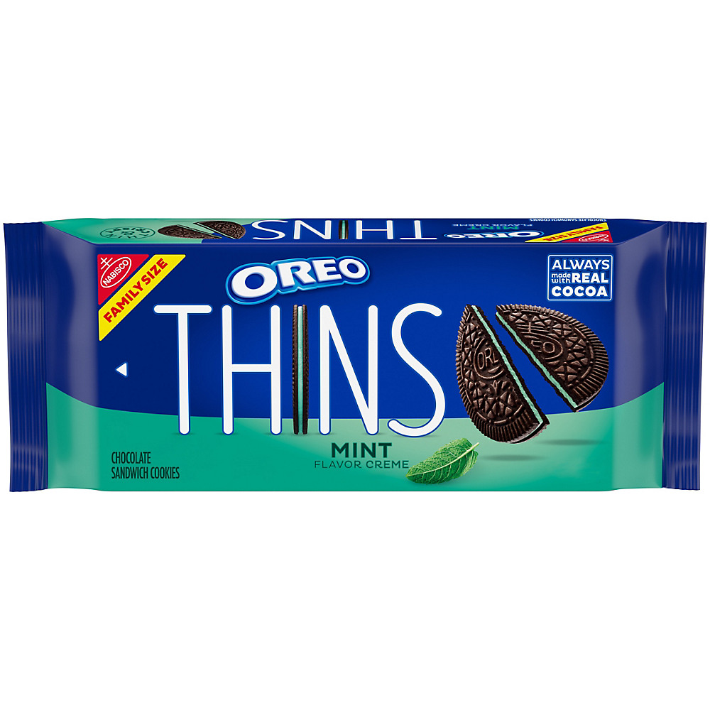 Calories in Nabisco Oreo Thins Mint Sandwich Cookies Family Size!, 13.10 oz