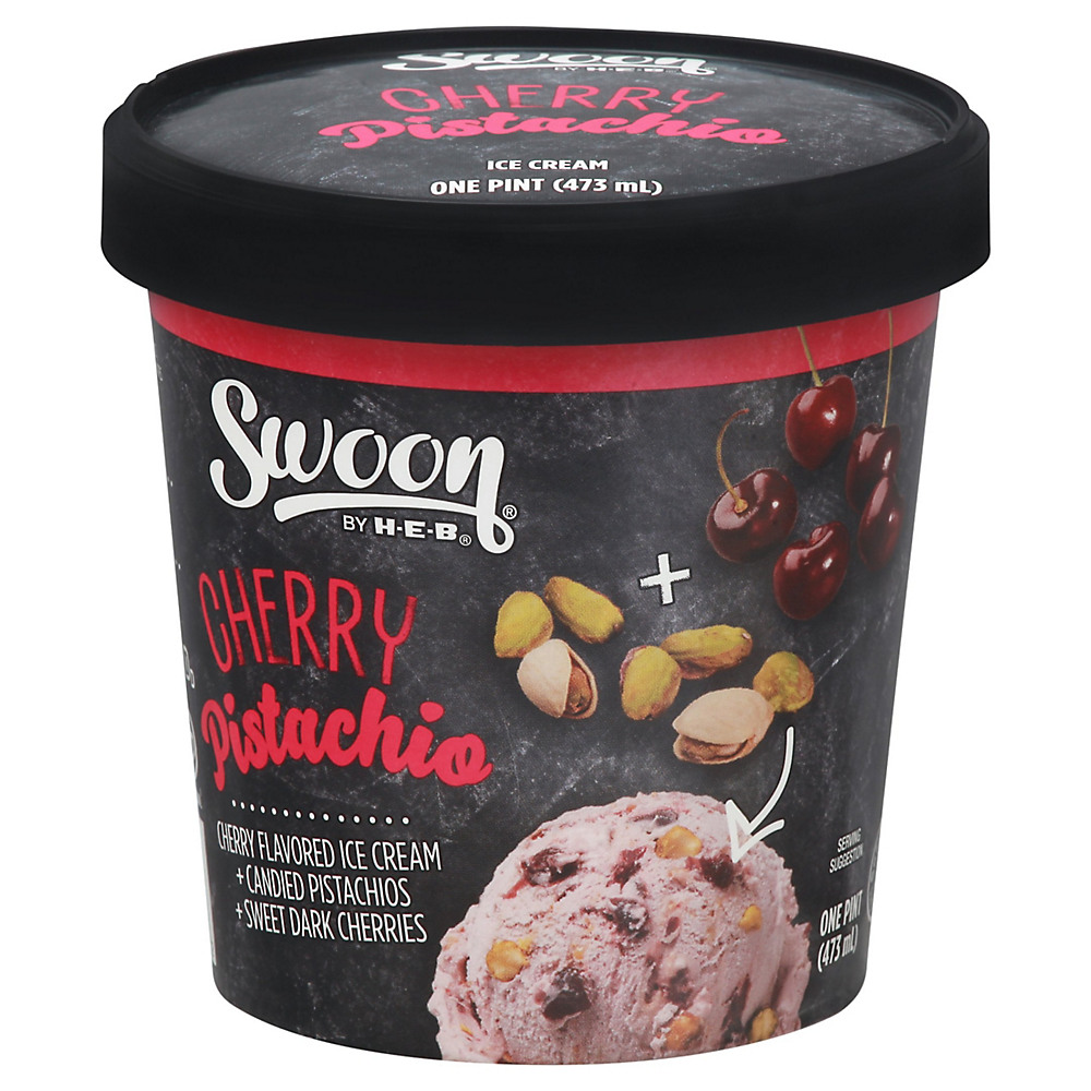 Calories in Swoon by H-E-B Cherry Pistachio Ice Cream, 1 pt