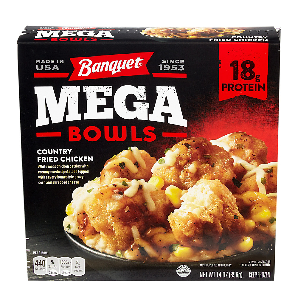 Calories in Banquet Mega Bowls Country Fried Chicken, 14 oz