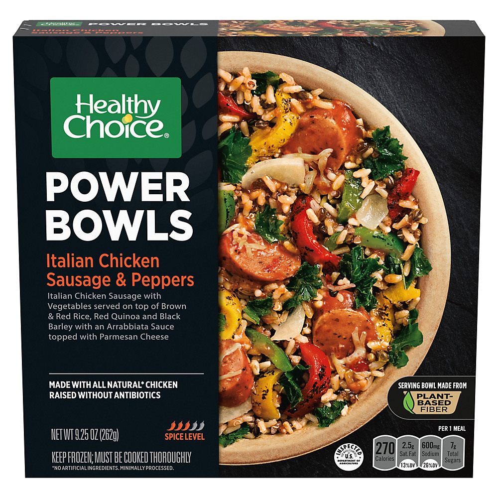 Calories in Healthy Choice Italian Chicken Sausage Pepper Power Bowls, 9.25 oz