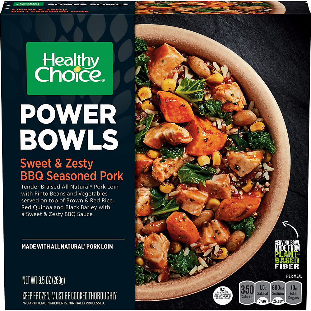 Calories in Healthy Choice Power Bowls Sweet & Zesty BBQ Seasoned Pork, 9.5 oz