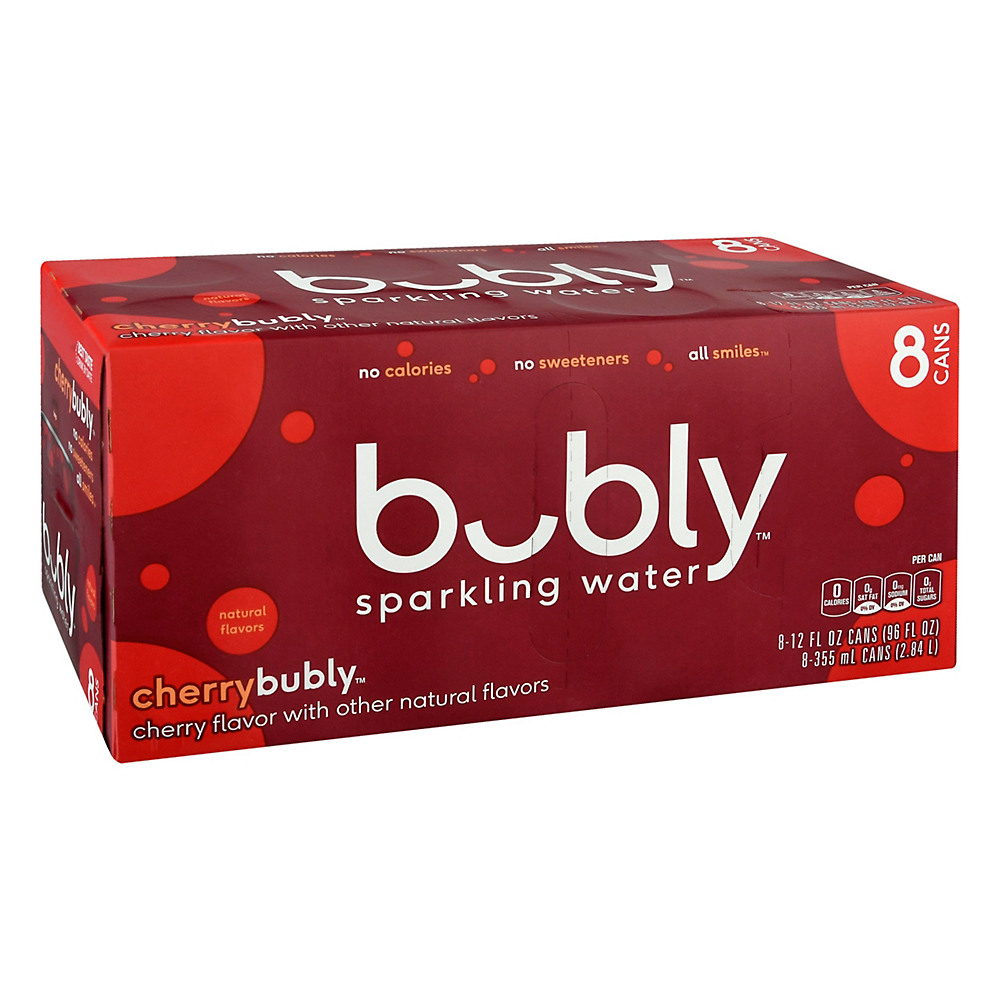 Calories in Bubly Cherry Sparkling Water 12 oz Cans, 8 pk