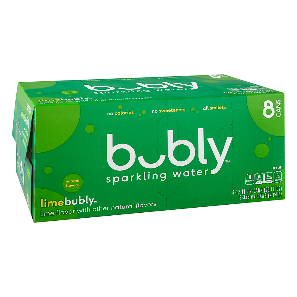 Calories in Bubly Lime Sparkling Water 12 oz Cans, 8 pk