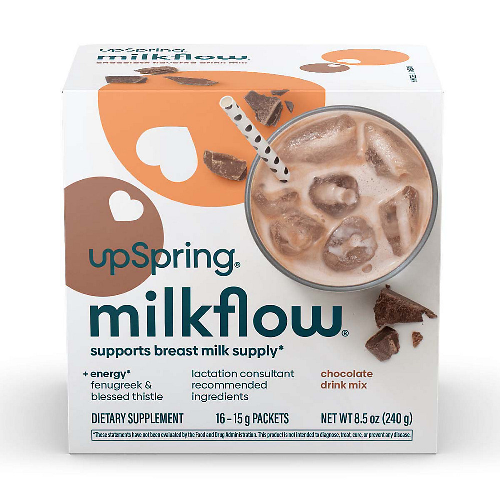Calories in UpSpring Milkflow Fenugreek + Blessed Thistle Chocolate Powder Drink Mix, 18 ct