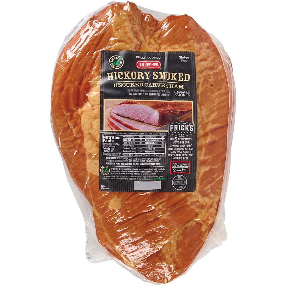 Calories in H-E-B Select Ingredients Hickory Smoked Whole Carver Ham, Avg. 4.4 lbs