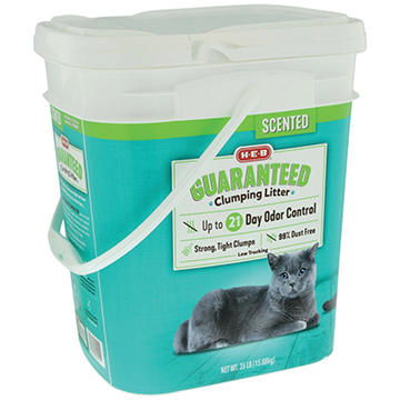 H-E-B Scented Odor Control Guaranteed Clumping Litter, 35 lb