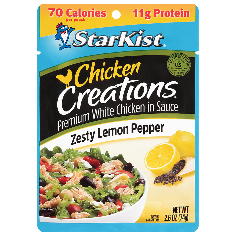 Calories in StarKist Chicken Creations Zesty Lemon Pepper Pouch, 2.6 oz