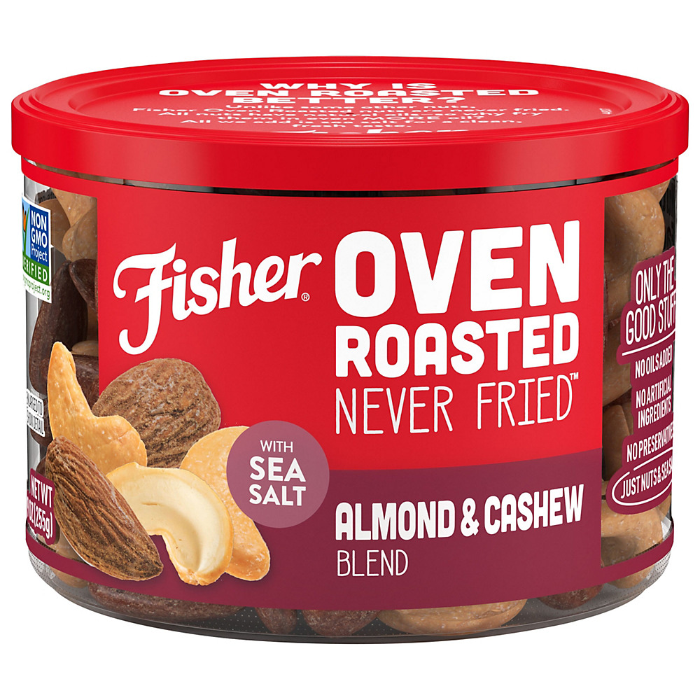Calories in Fisher Oven Roasted Almond & Cashew Blend, 9 oz