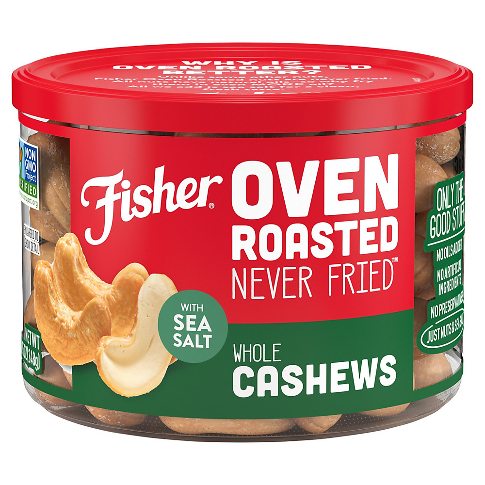 Calories in Fisher Oven Roasted Whole Cashews, 8.75 oz