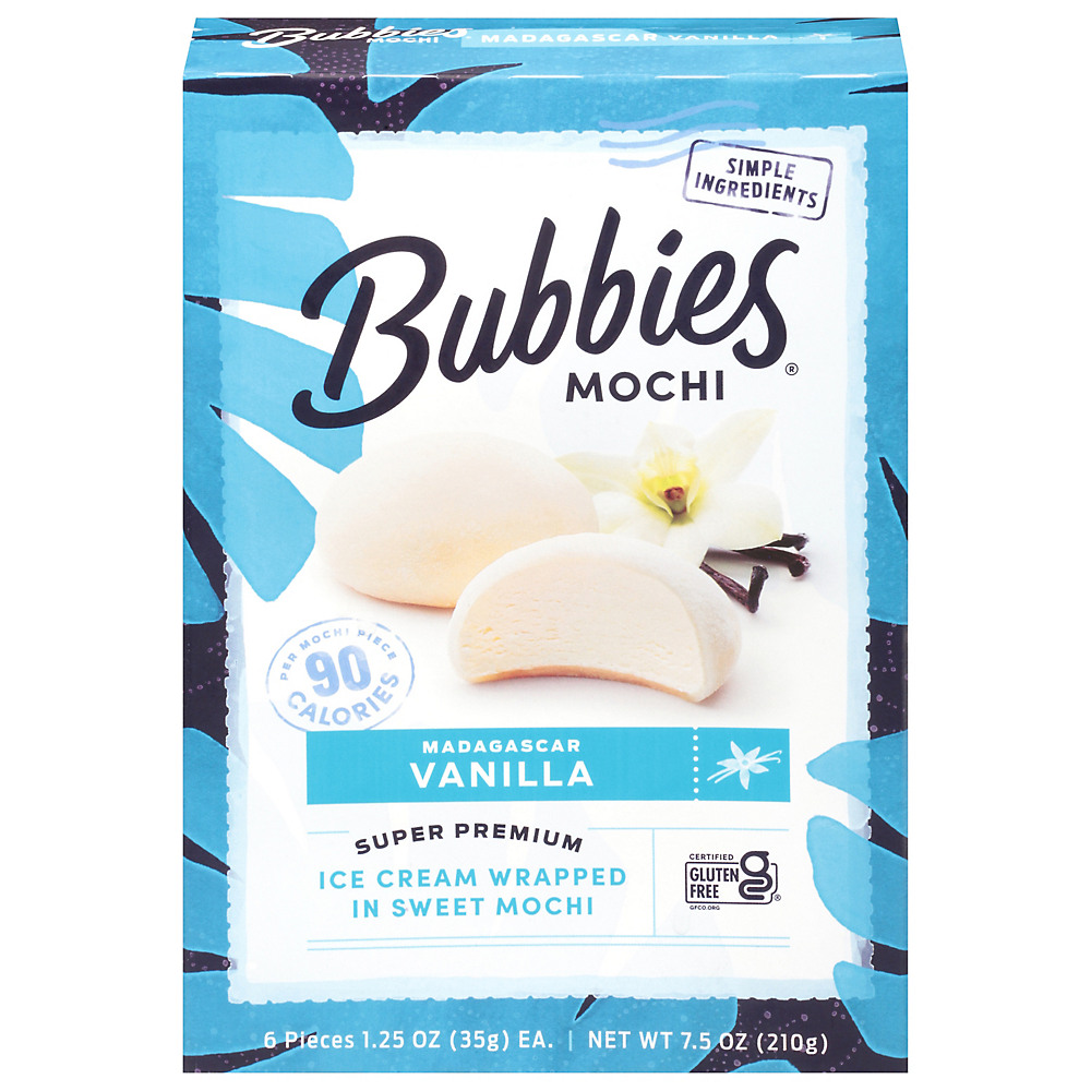 Calories in Bubbies Mochi Vanilla Ice Cream, 6 ct