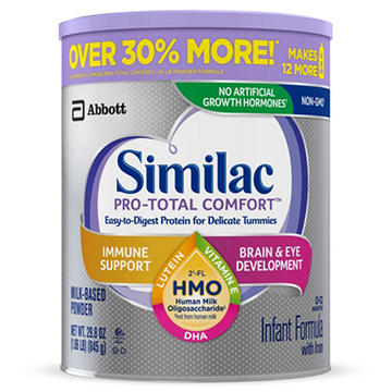 Similac ProTotal Comfort NonGMO with 2'FL HMO Infant Formula with Iron Powder, 29.8 oz