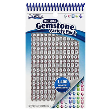 ArtSkills Self-Stick Gemstones Variety Pack, 1400 ct