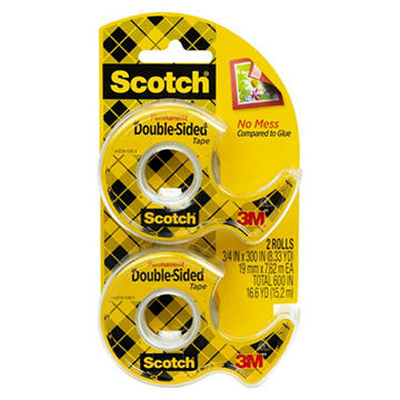 Scotch Double Side Tape, 2 ct