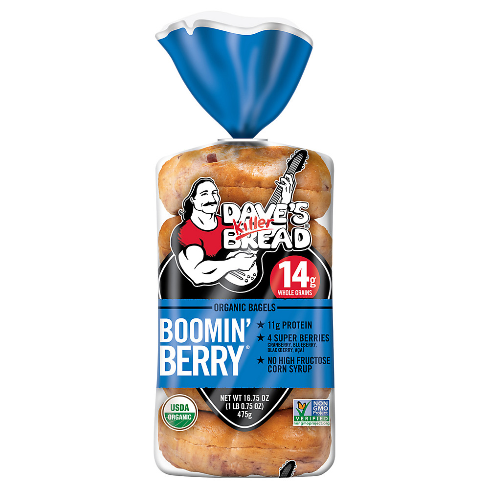 Calories in Dave's Killer Bread Boomin' Berry Organic Bagels, 5 ct