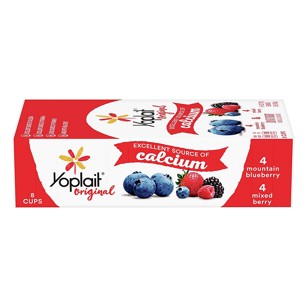 Calories in Yoplait Original Mountain Blueberry & Mix Berry Yogurt Variety Pack, 8 ct