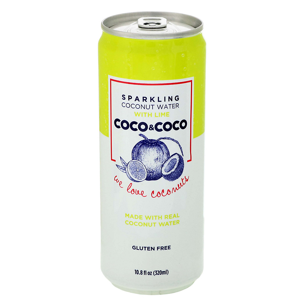 Calories in Coco & Coco Sparkling Coconut Water with Lime, 10.8 oz