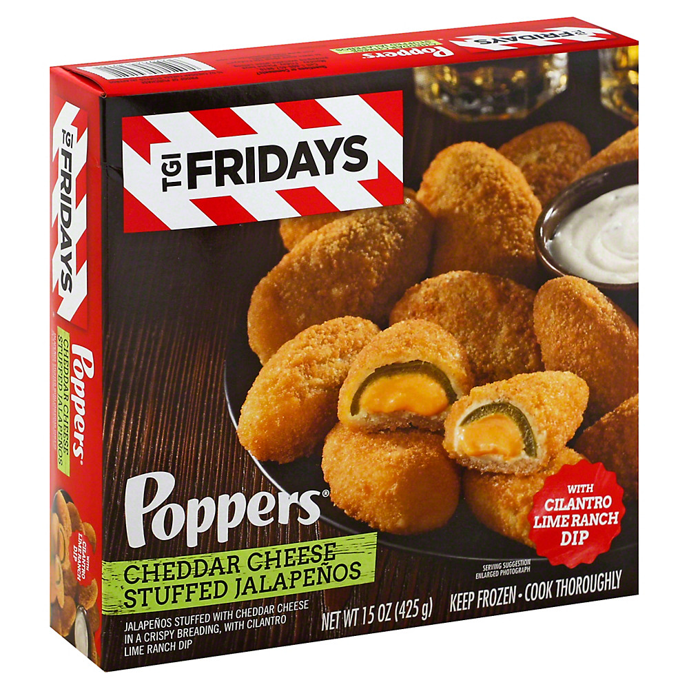 Calories in TGI Fridays Poppers Cheddar Cheese Stuffed Jalapenos, 15 oz