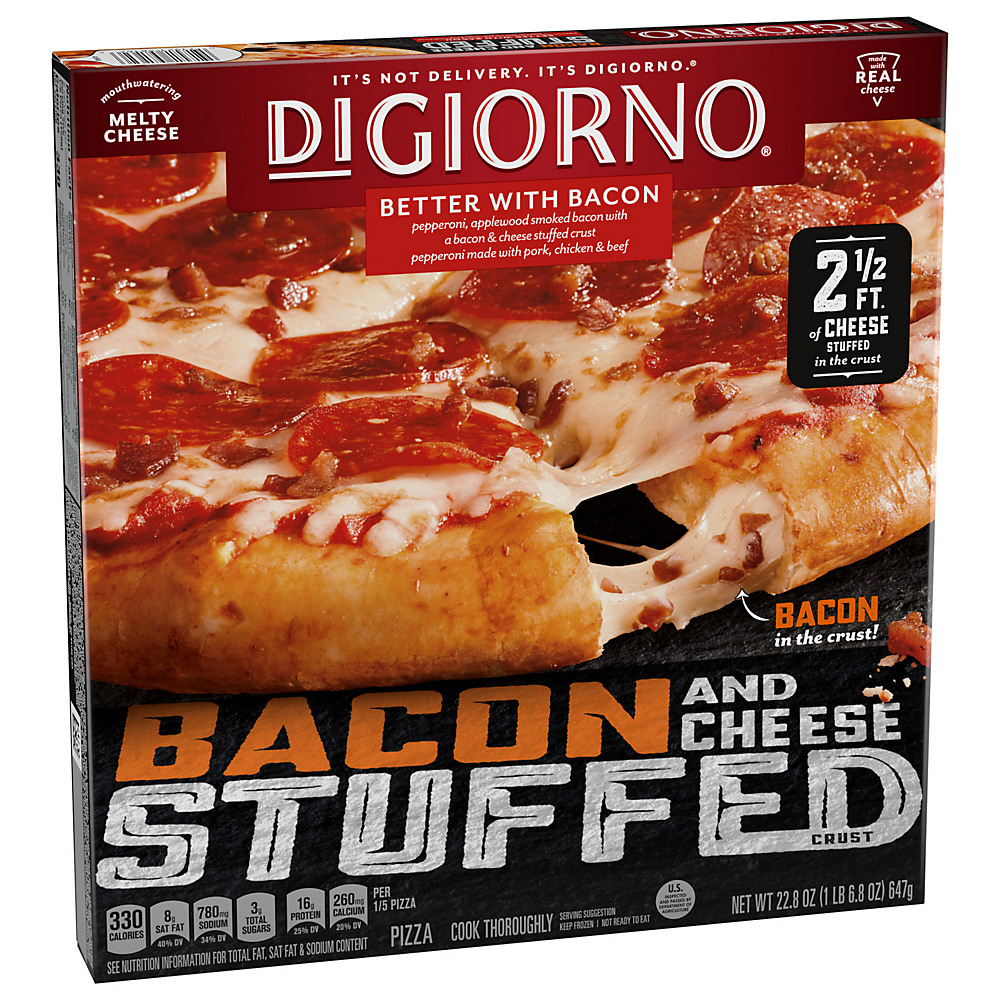 Calories in DiGiorno Bacon And Cheese Stuffed Crust Better with Bacon Frozen Pizza, 22.8 oz