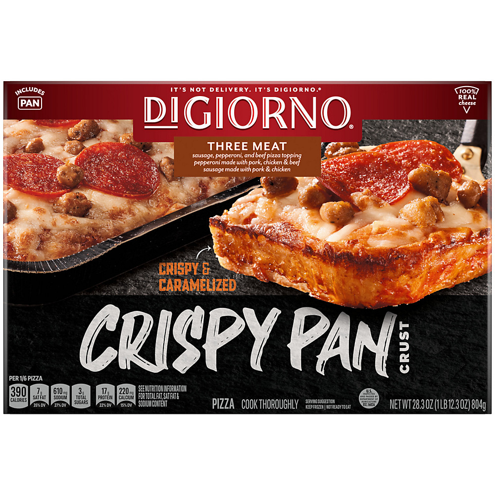 Calories in Digiorno Three Meat Crispy Pan Frozen Pizza, 28.3 oz