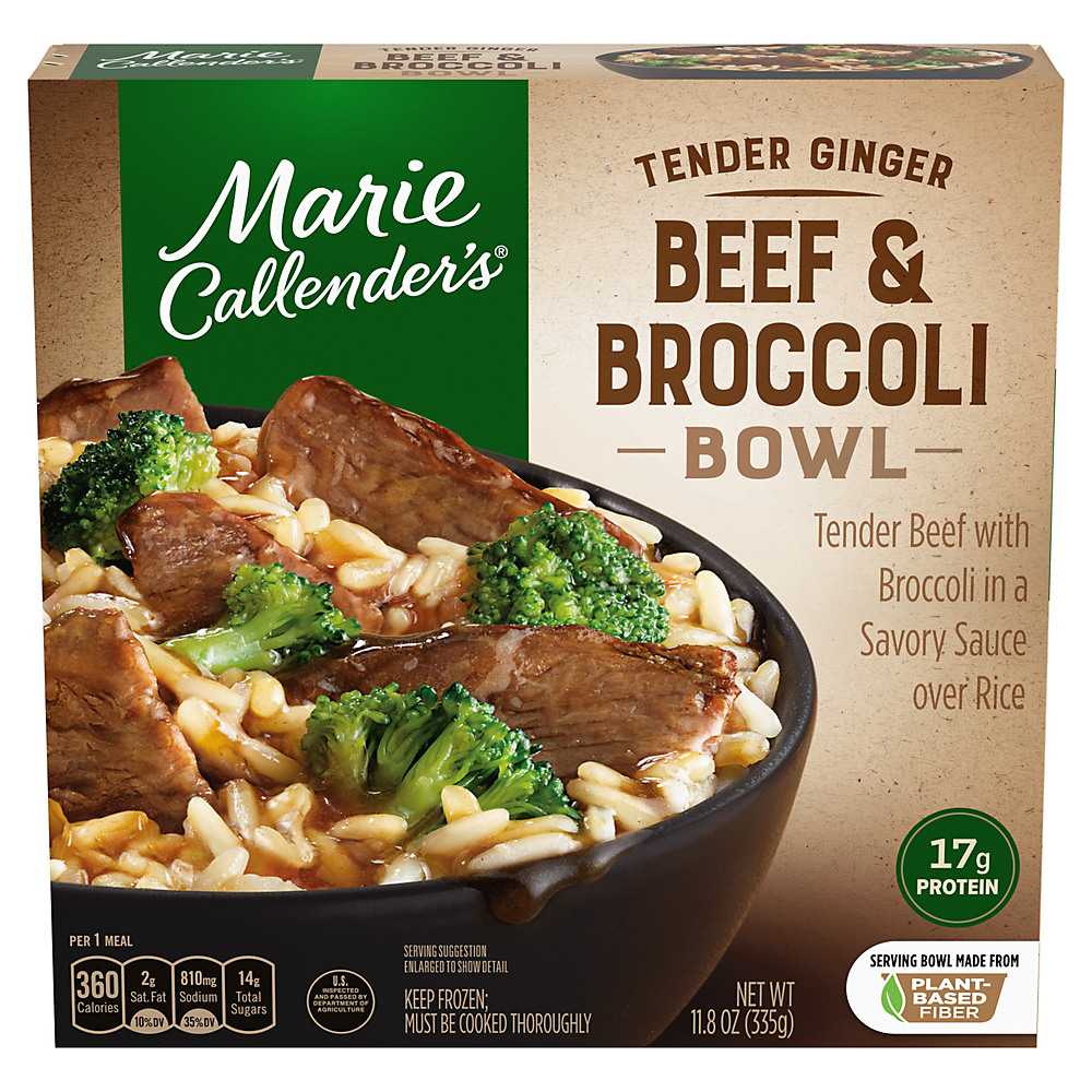 Calories in Marie Callender's Tender Ginger Beef & Broccoli Bowl, 11.8 oz