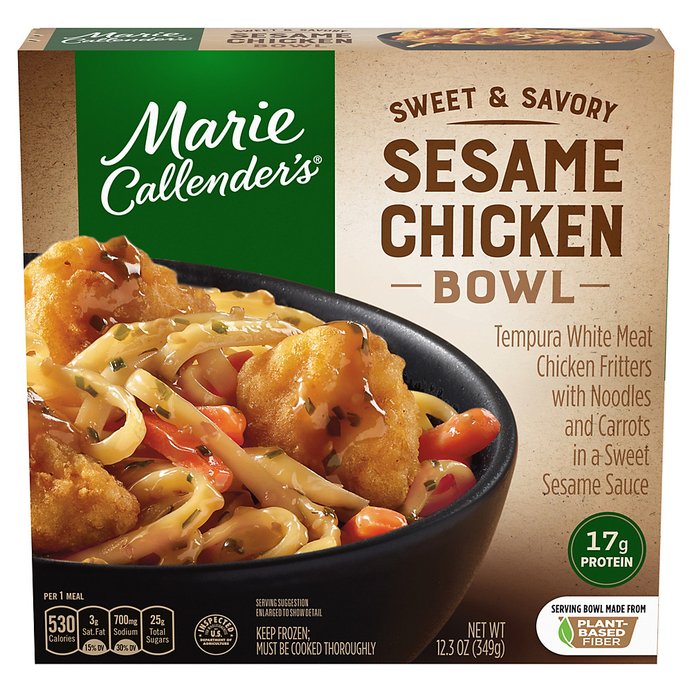 Calories in Marie Callender's Sweet & Savory Sesame Chicken Bowl, 12.3 oz