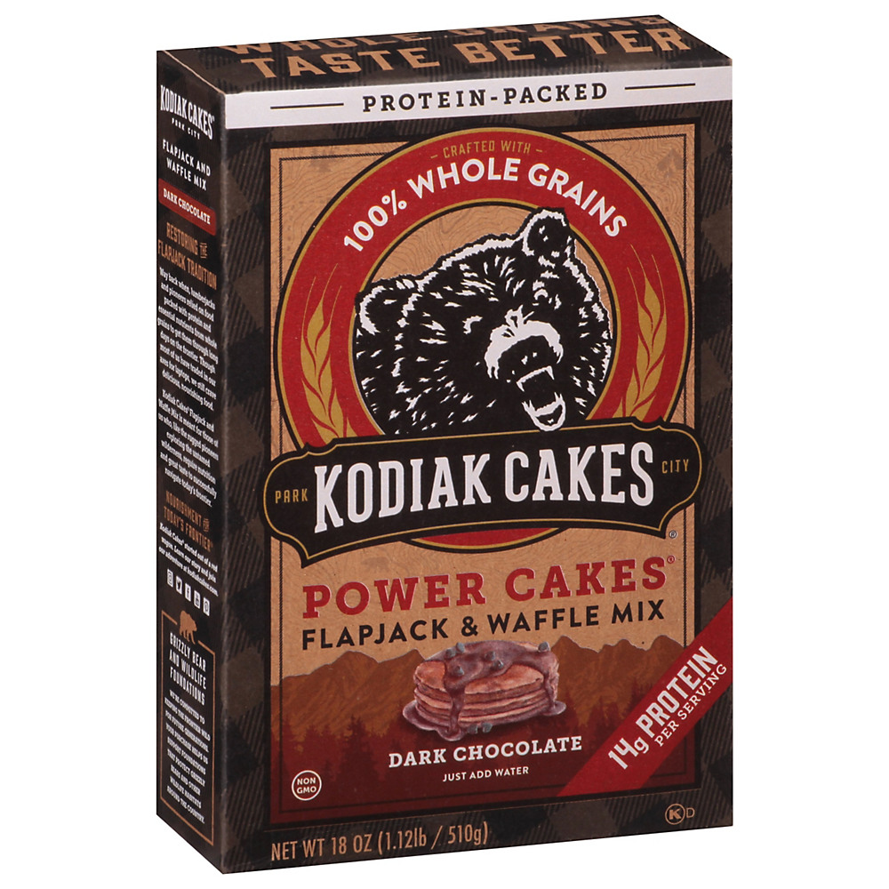 Calories in Kodiak Cakes Power Cakes Dark Chocolate Flapjack & Waffle Mix, 18 oz