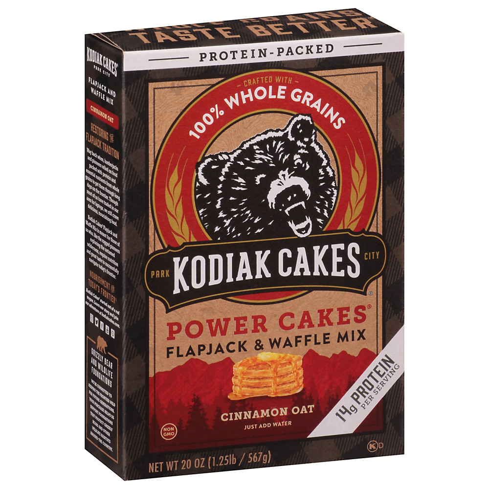 Calories in Kodiak Cakes Power Cakes Cinnamon Oat Flapjack & Waffle Mix, 20 oz