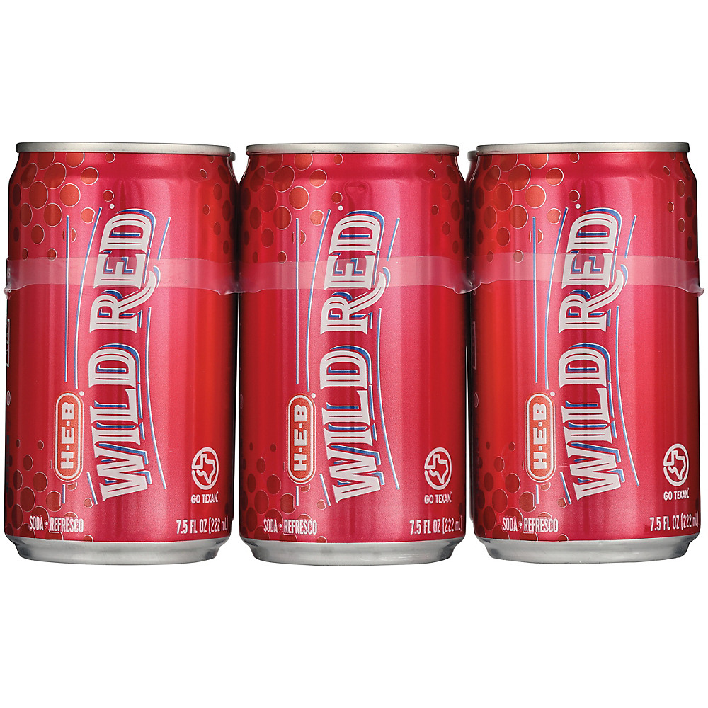 Calories in H-E-B Wild Red Soda 7.5 oz Cans, 6 pk