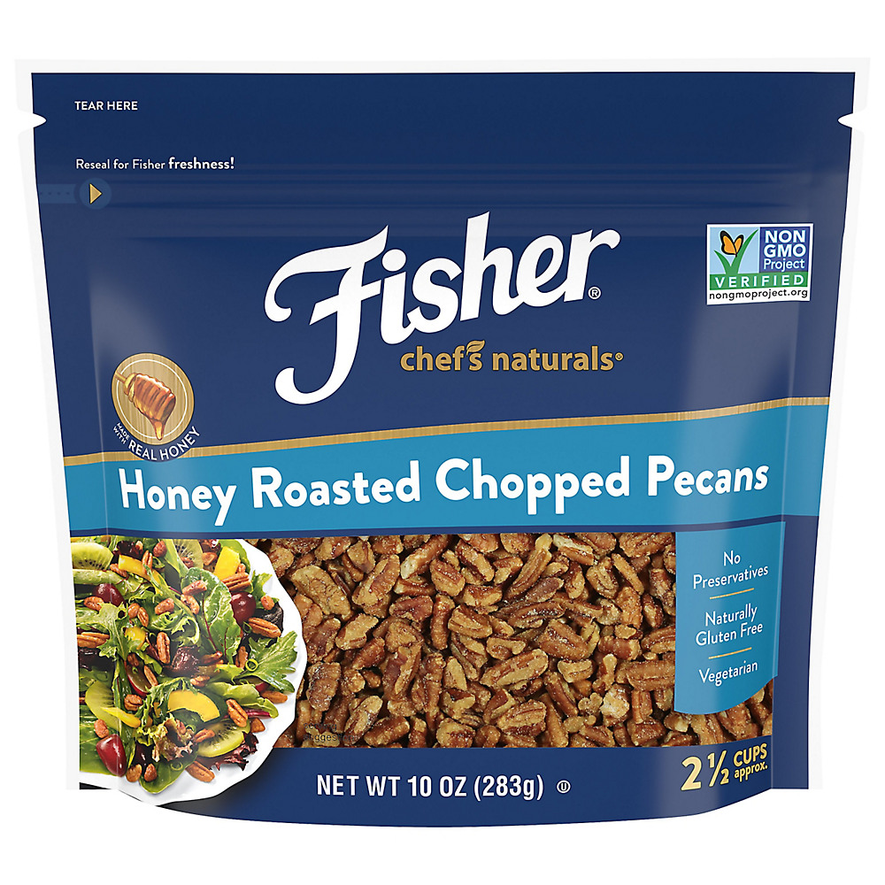 Calories in Fisher Chef's Naturals Honey Roasted Chopped Pecans, 10 oz