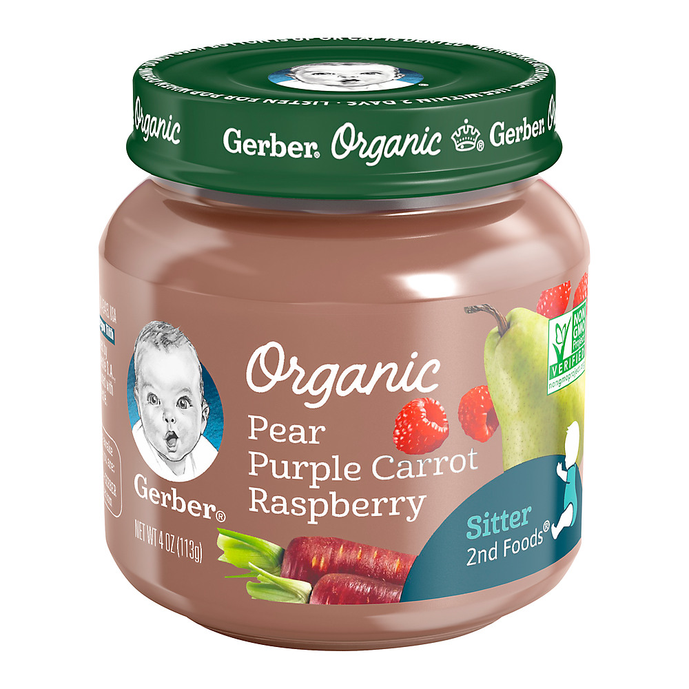 Calories in Gerber 2nd Foods Organic Pear Purple Carrot Raspberry, 4 oz