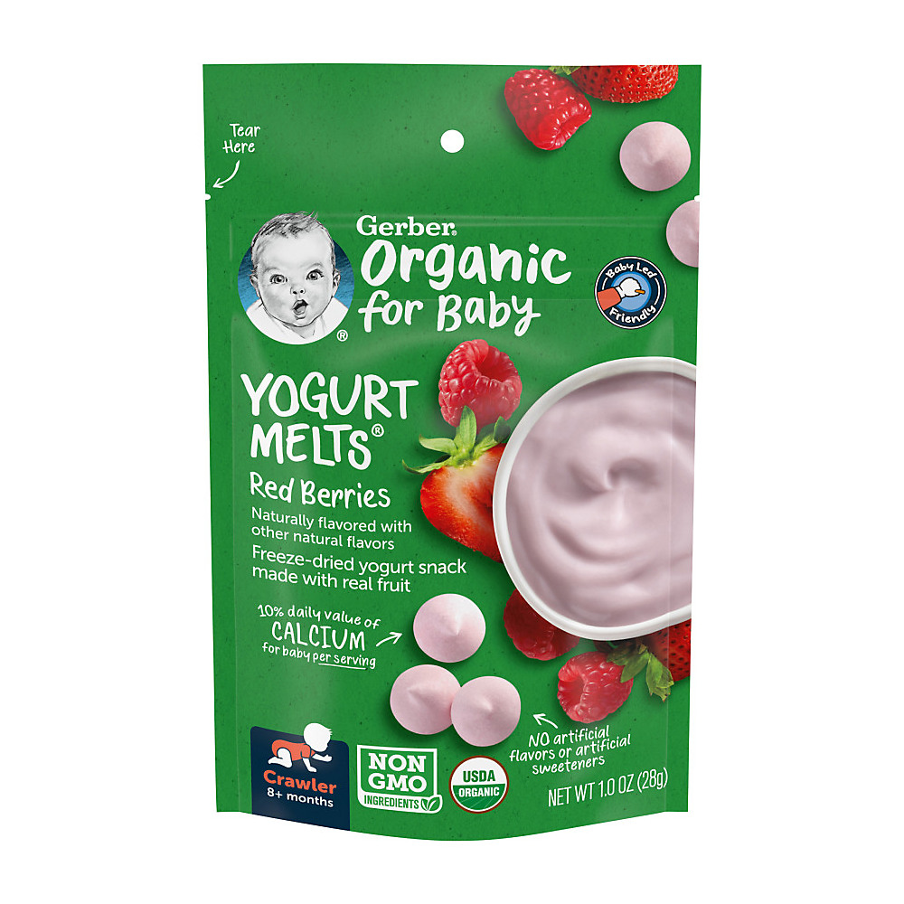 Calories in Gerber Organic Yogurt Melts Red Berries, 1 oz