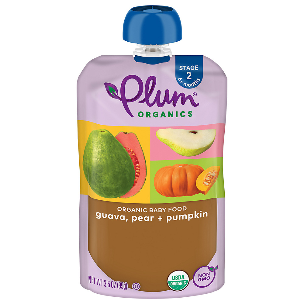 Calories in Plum Organics 2nd Stage Pear Guava Pumpkin Pouch, 3.5 oz