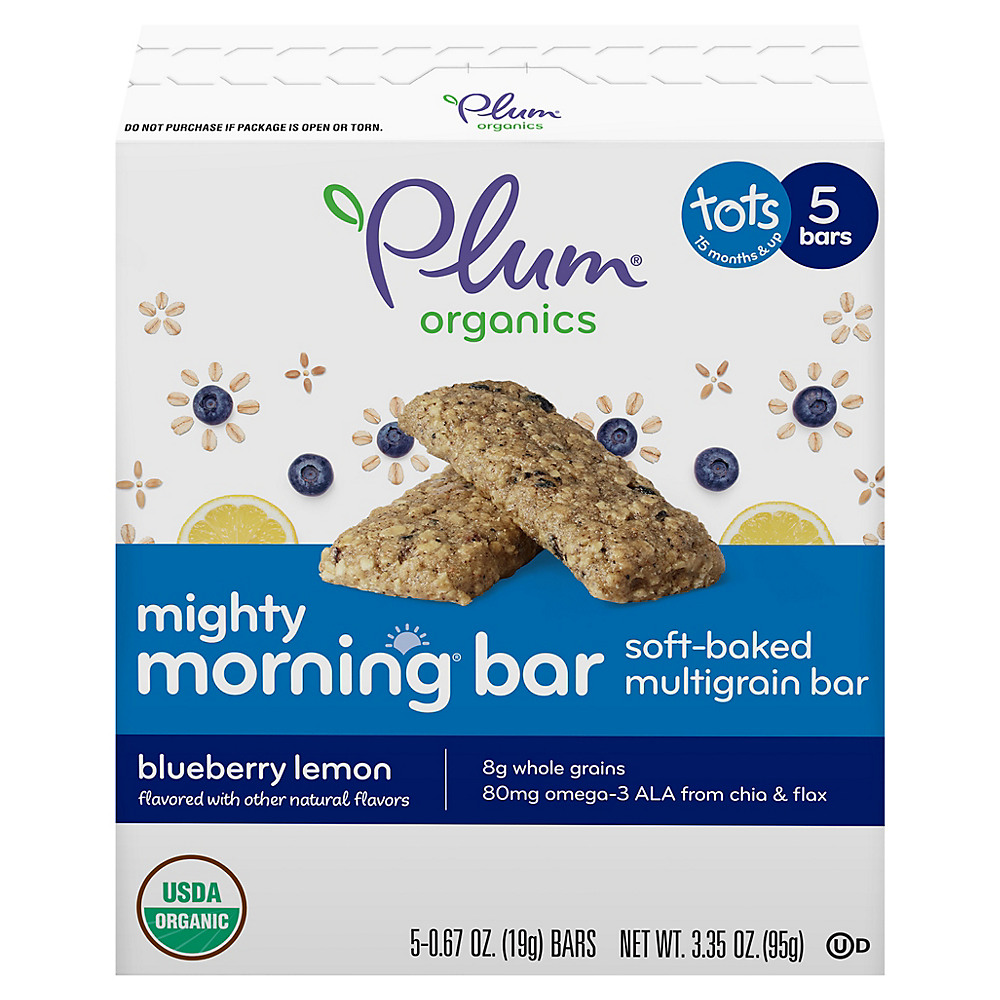 Calories in Plum Organics Mighty Morning Blueberry Lemon Bar, 5 ct