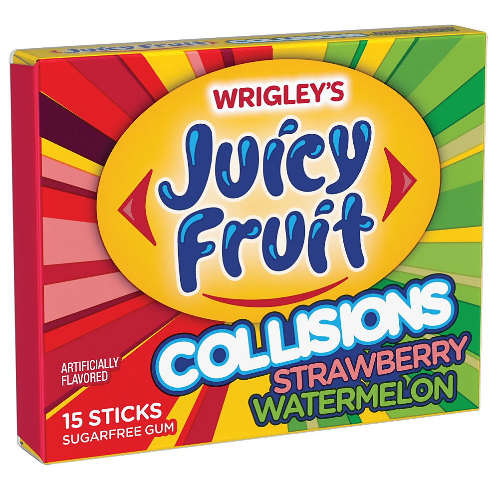 Calories in Juicy Fruit Collisions Strawberry Watermelon Gum, 15 ct