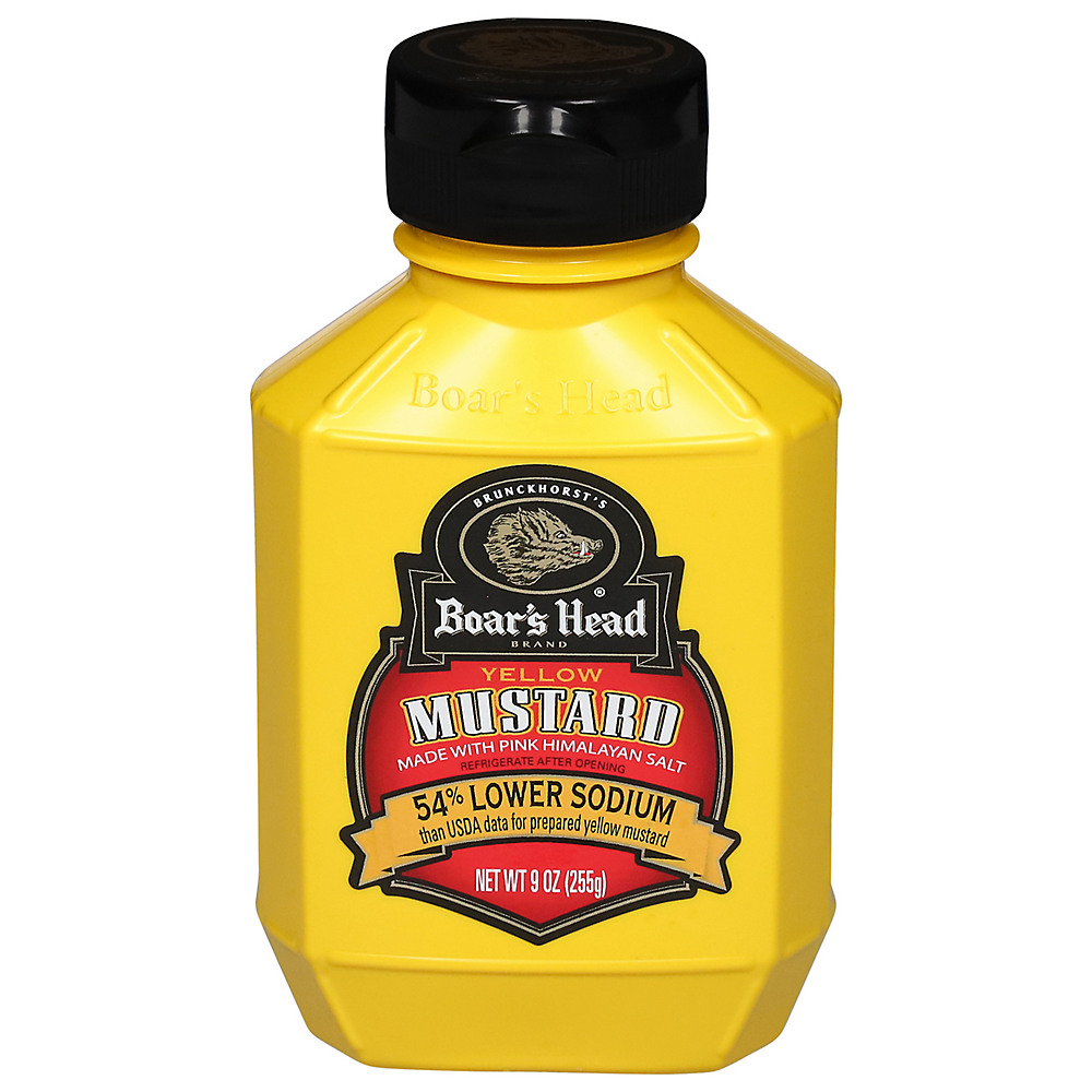 Calories in Boar's Head Lower Sodium Yellow Mustard, 9 oz