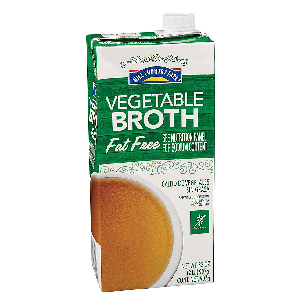 Calories in Hill Country Fare Vegetable Broth, 32 oz