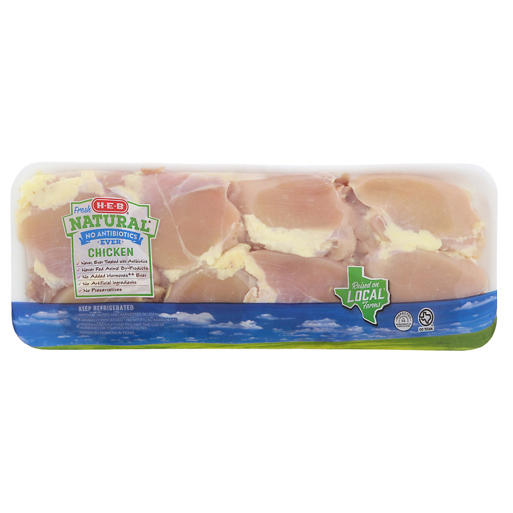 Calories in H-E-B Natural Boneless Skinless Chicken Thighs , Avg. 2.59 lbs