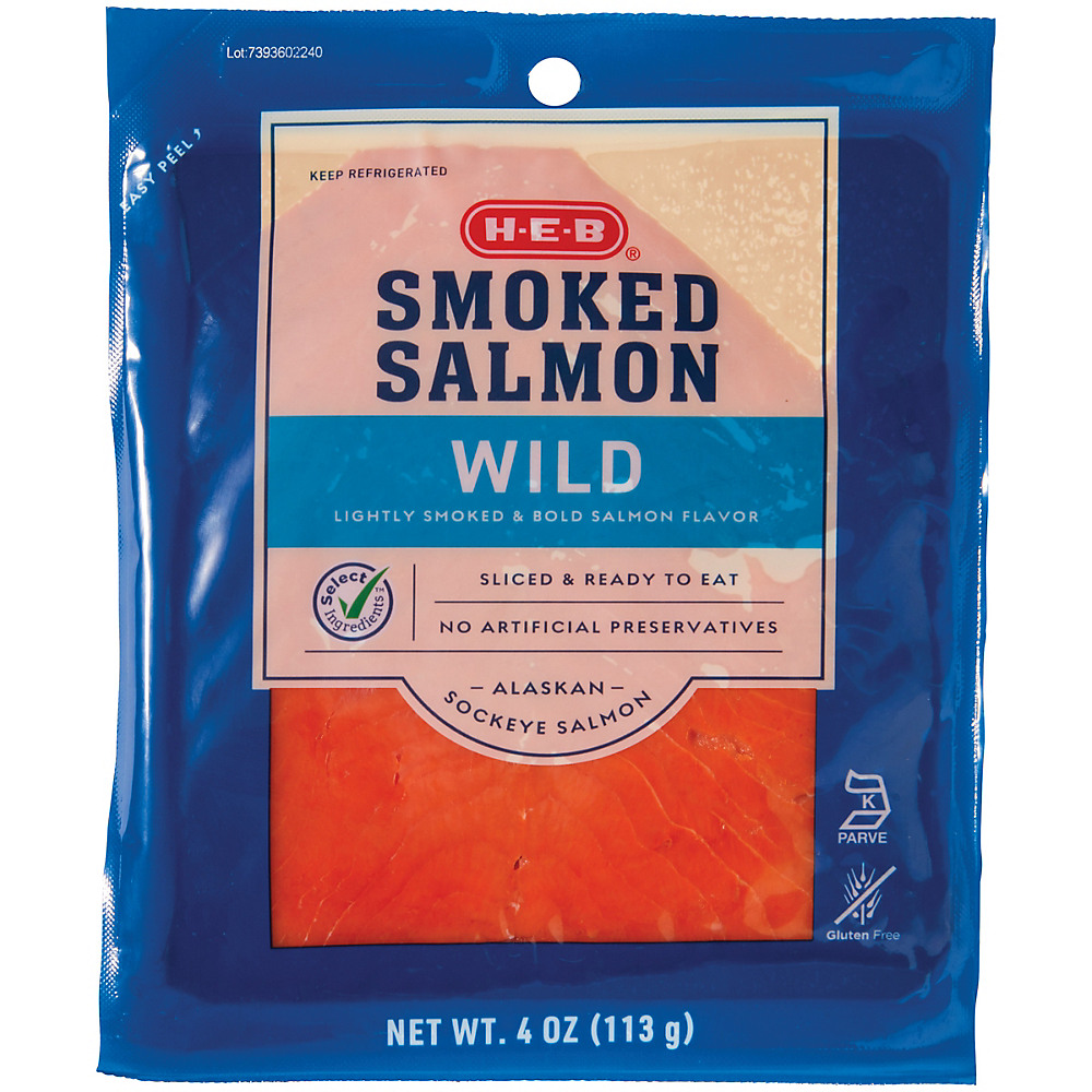 Calories in H-E-B Select Ingredients Wild Smoked Alaskan Sockeye Salmon, 4 oz