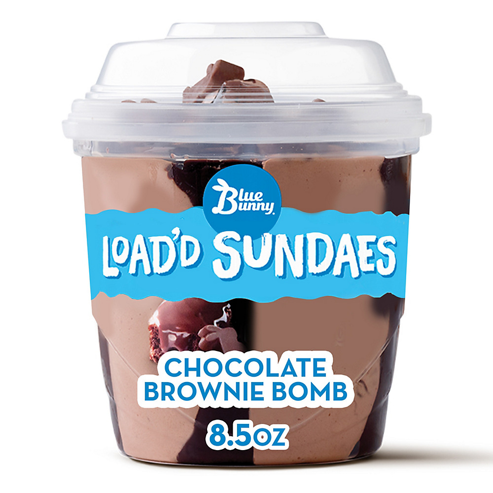 Calories in Blue Bunny Chocolate Brownie Bomb Load'd Sundaes, 8.5 oz