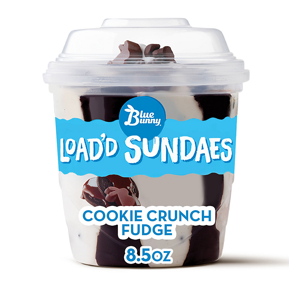 Calories in Blue Bunny Cookie Crunch N Fudge Load'd Sundaes, 8.5 oz