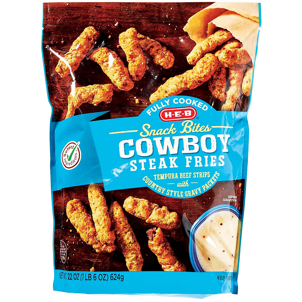 Calories in H-E-B Select Ingredients Fully Cooked Cowboy Steak Fries, 22 oz