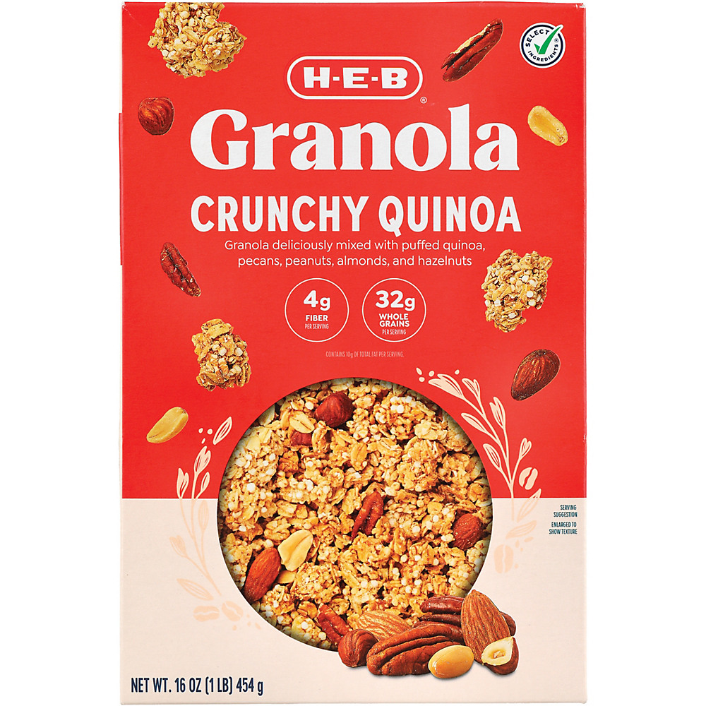 Calories in H-E-B Select Ingredients Cerealology Granola Quinoa Nut Crunch, 16 oz