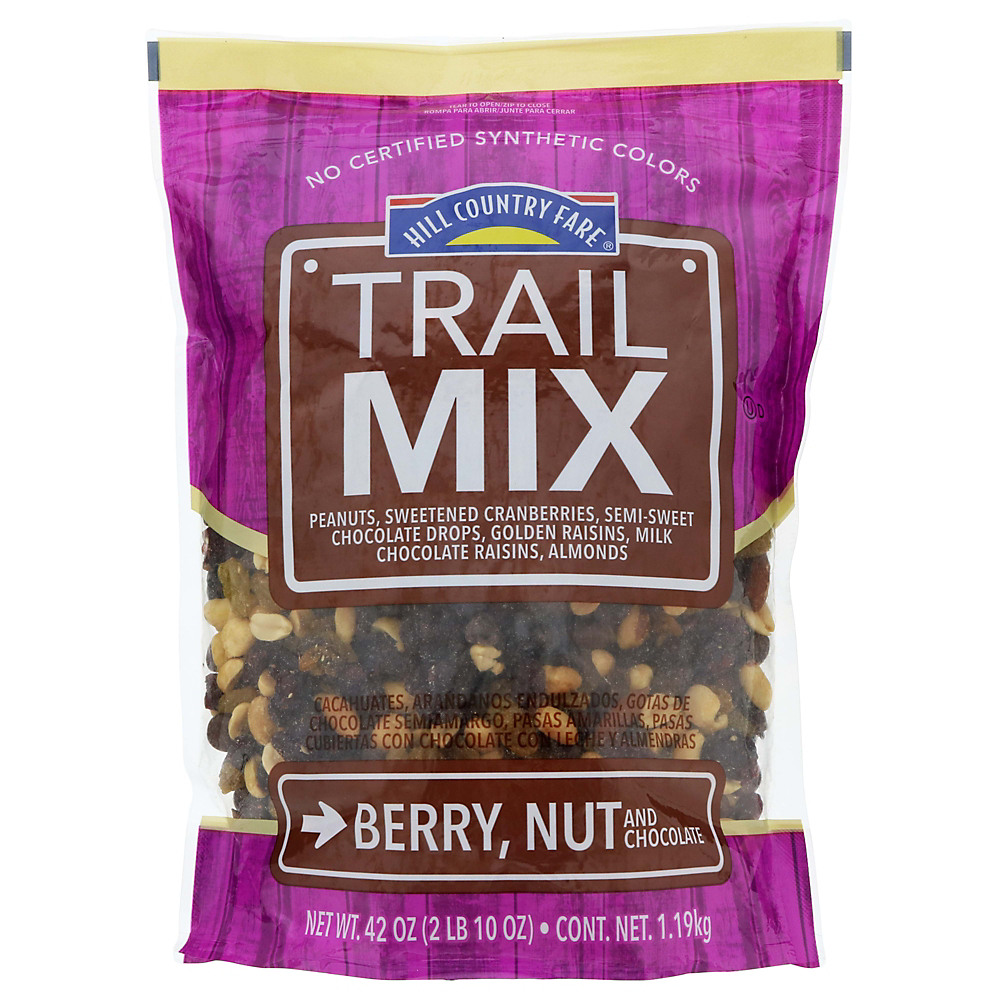 Calories in Hill Country Fare Berry Nut and Chocolate Trail Mix, 42 oz
